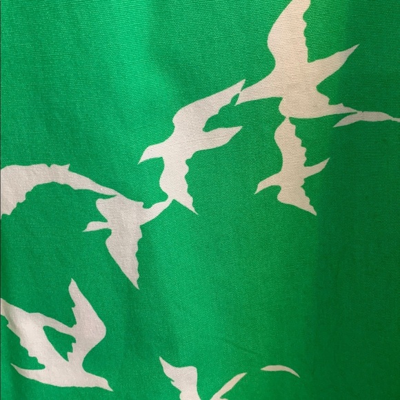 Vintage 1980s Maxi Skirt  - Green and White Birds (seagulls) - Picture 2 of 5